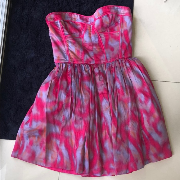 Rebecca Taylor sz 4 strapless bustier tie dye dres - Picture 5 of 5